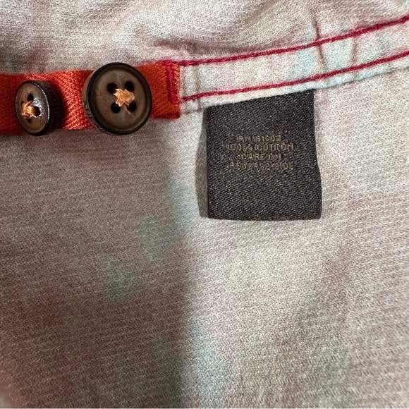 Territory Ahead Red Orange Papagayo Corduroy Popover Shirt Medium Southwestern - Picture 3 of 7